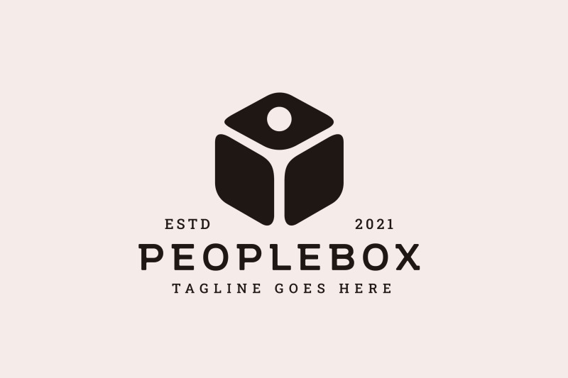 vintage-hipster-cube-box-with-people-logo-design