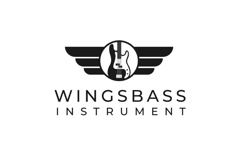 wing-with-bass-logo-design