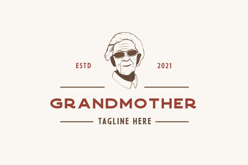 vintage-retro-granny-or-grandma-logo-design
