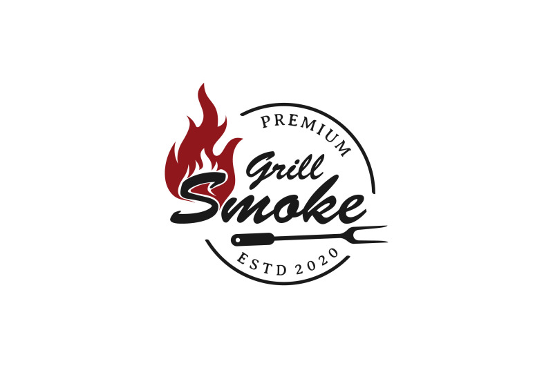 rustic-vintage-bbq-grill-barbecue-barbeque-label-stamp-logo-design