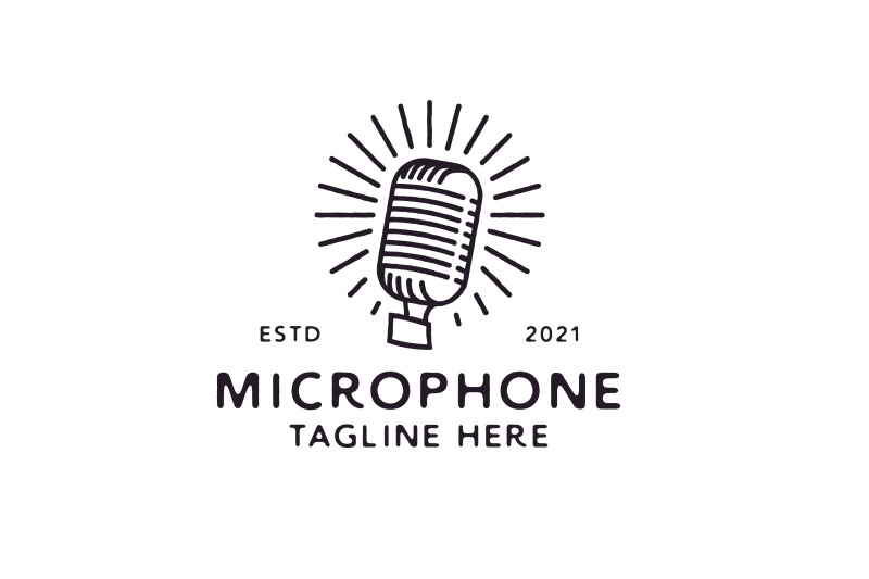 vintage-hipster-microphone-logo-design