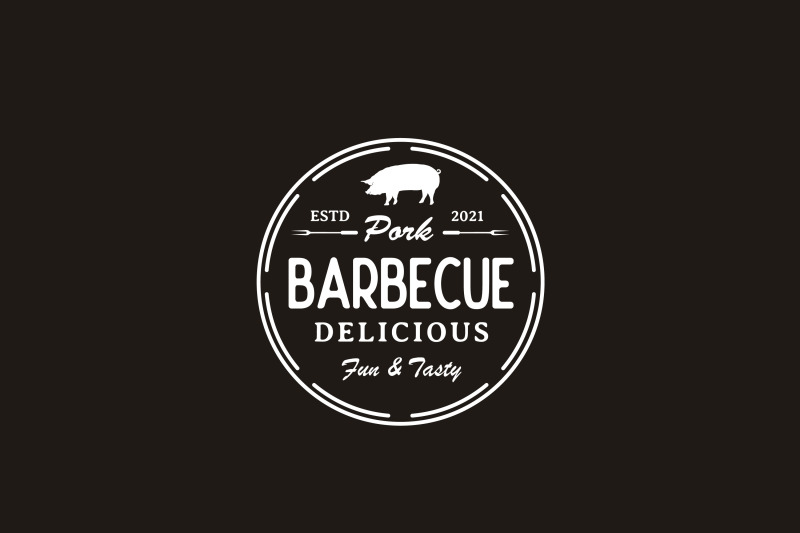 vintage-retro-grill-barbecue-with-pork-label-logo-design