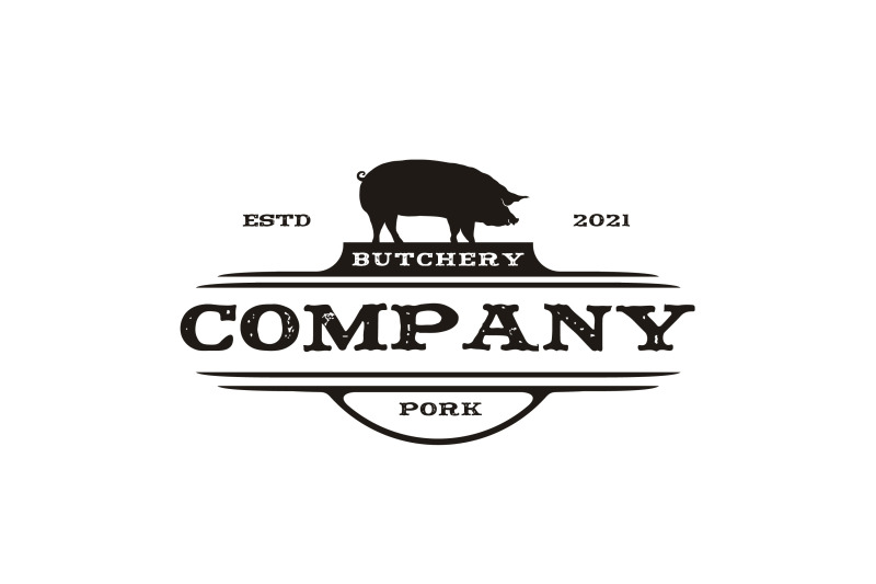 vintage-retro-western-pork-pig-boar-farm-silhouette-badge-emblem-label