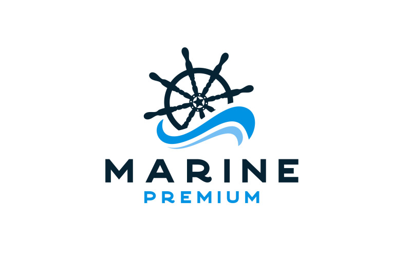 ship-steering-wheel-with-waves-logo-design