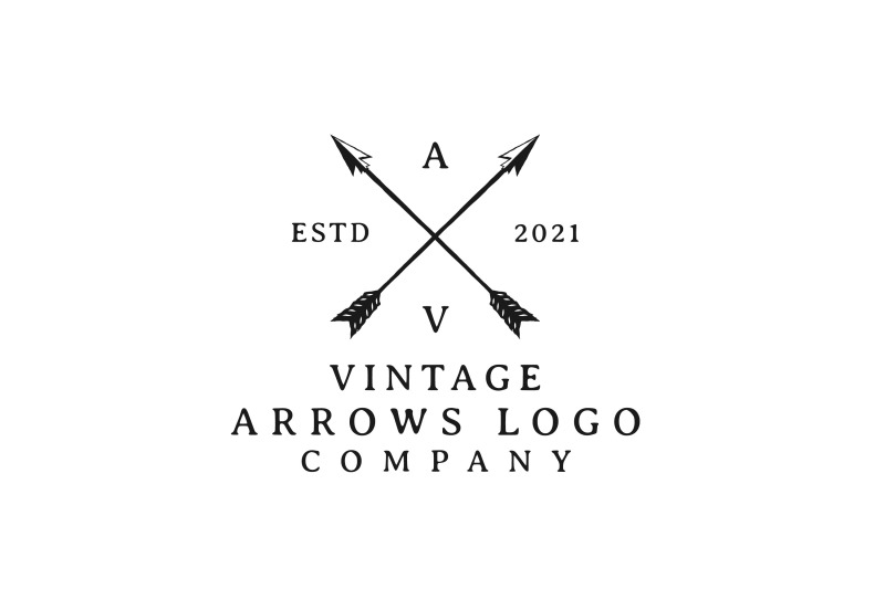 vintage-rustic-hipster-crossed-arrow-logo-design