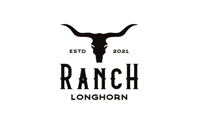 vintage-retro-texas-longhorn-buffalo-bull-logo-design