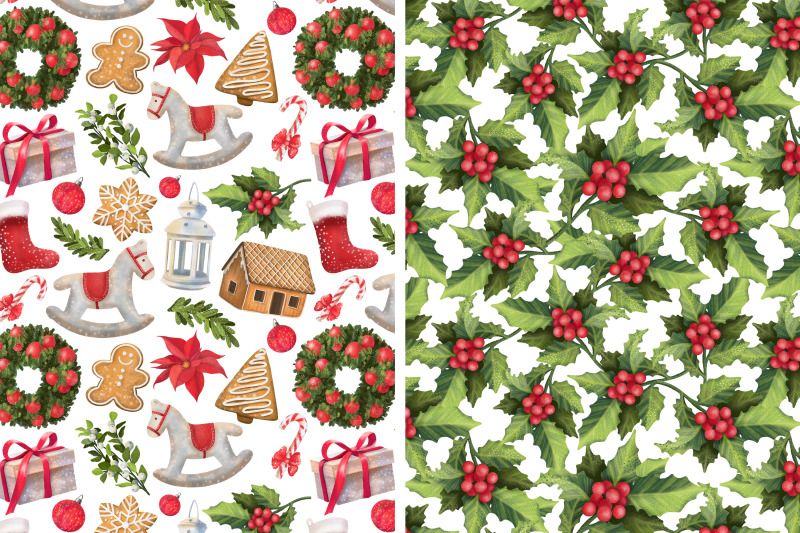 merry-christmas-watercolor-clipart-set-pattern-set-png-file
