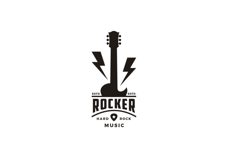 vintage-classic-rock-country-guitar-music-logo-design