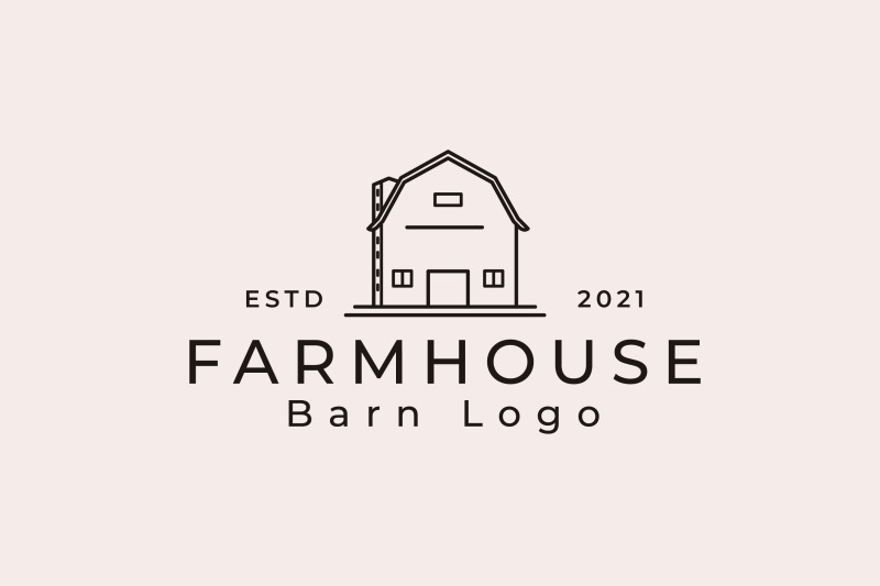 vintage-retro-monoline-golden-wood-barn-farm-logo-design