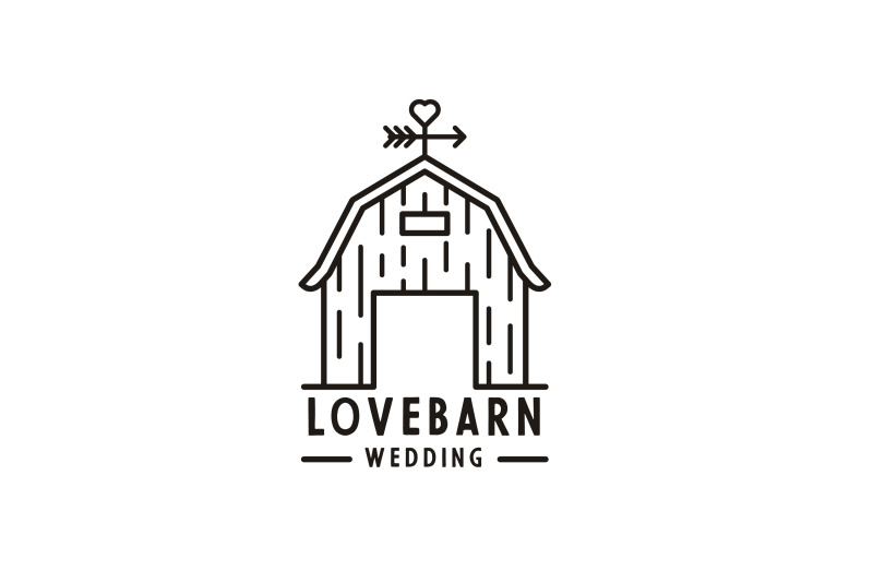 monoline-line-art-nbsp-barn-with-arrows-and-heart-love-for-wedding-logo