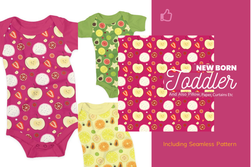 cute-15-slice-of-fruits-clipart-set-plus-seamless-pattern