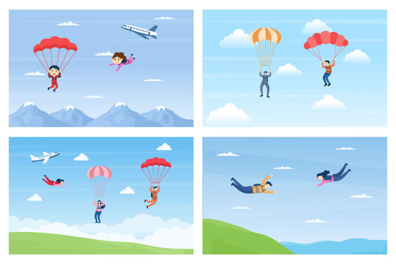 13-skydive-outdoor-flat-design