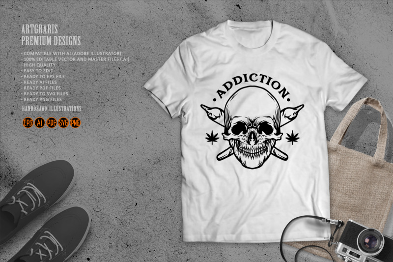 skull-joint-cannabis-addiction-silhouette