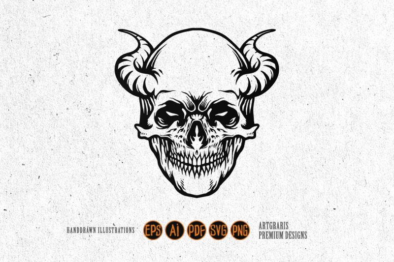 tattoo-demon-skull-horn-silhouette