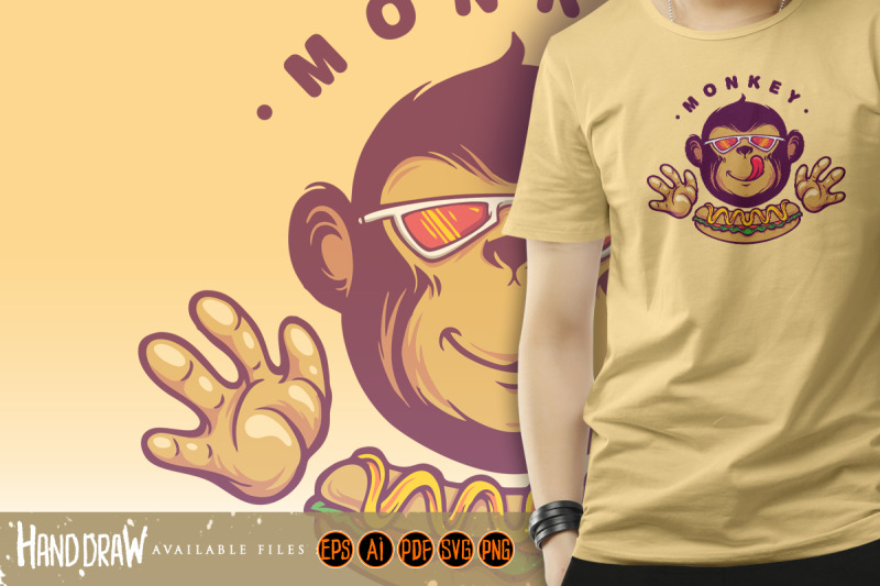 monkey-logo-hotdog-food-logo