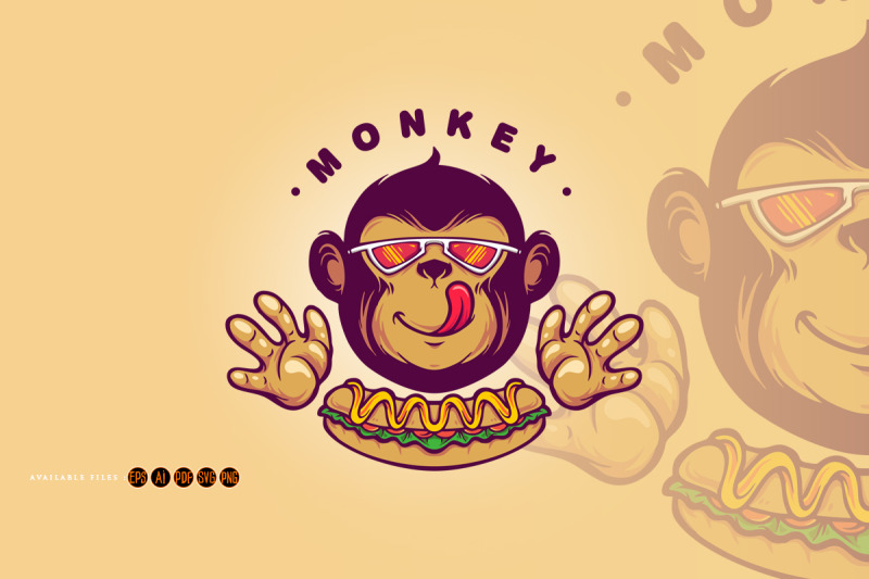 monkey-logo-hotdog-food-logo