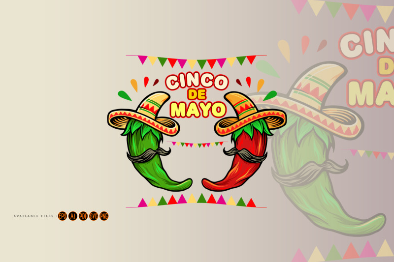 cinco-de-mayo-cartoon-mexican-green-red-hot-chili-pepper