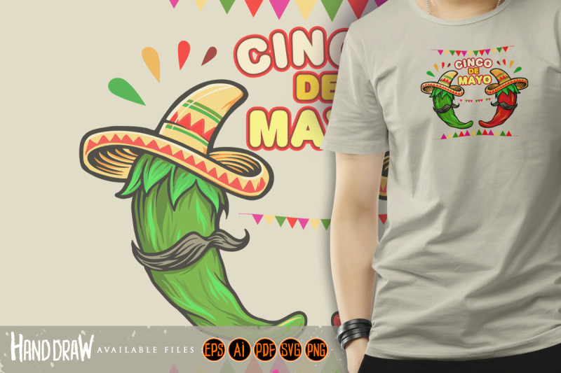 cinco-de-mayo-cartoon-mexican-green-red-hot-chili-pepper