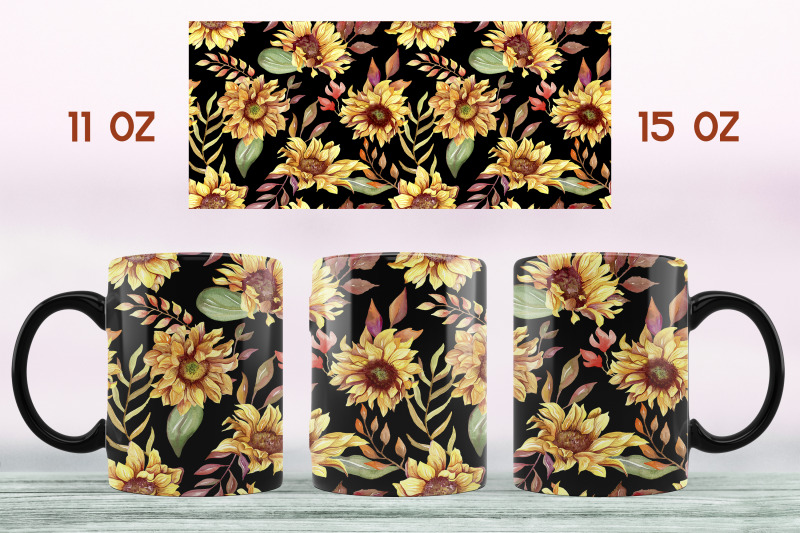 sunflower-mug-sublimation-design-floral-mug-wrap-11oz-15-oz