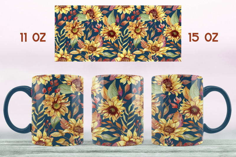 sunflower-mug-sublimation-design-floral-mug-wrap-11oz-15-oz