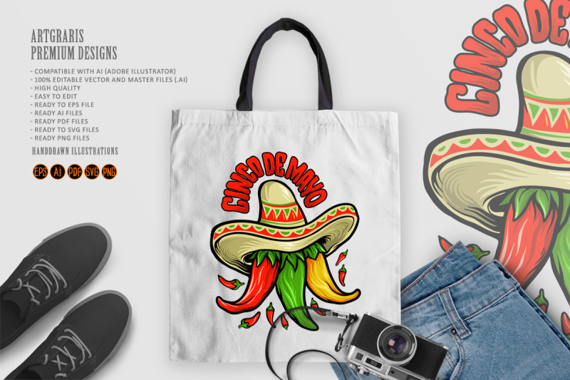 logo-restaurant-cinco-de-mayo-mexican-chili-mascot