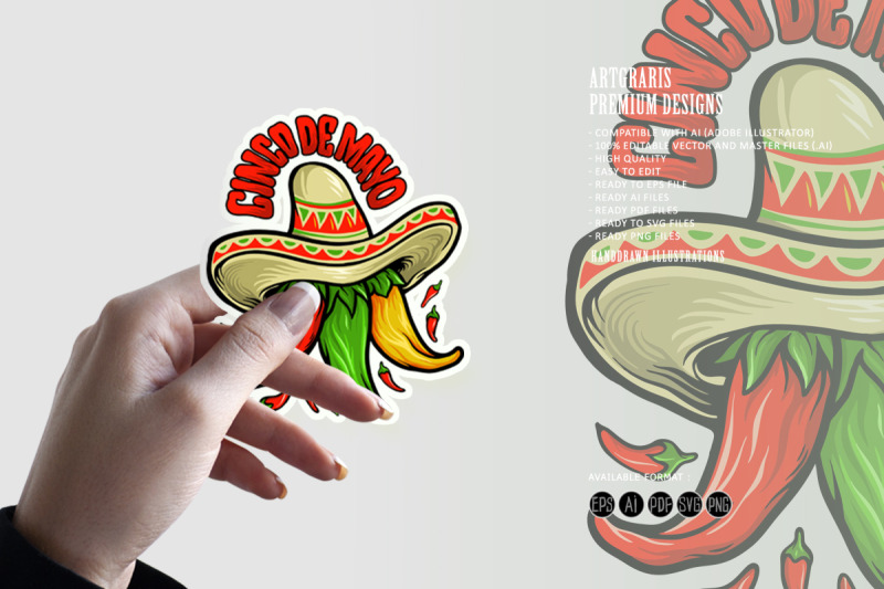 logo-restaurant-cinco-de-mayo-mexican-chili-mascot