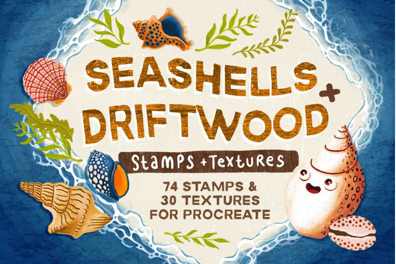 seashells-driftwood-procreate-set