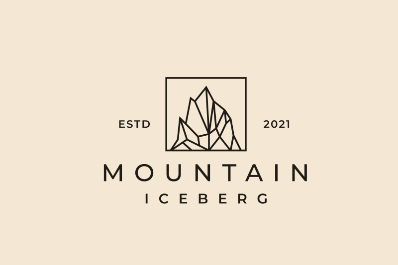 vintage-hipster-iceberg-mountain-peak-logo-design