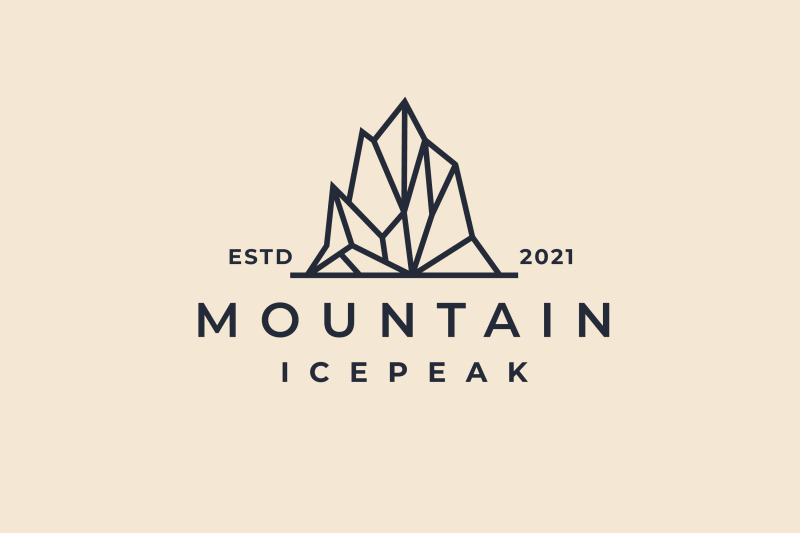 vintage-hipster-iceberg-mountain-peak-logo-design