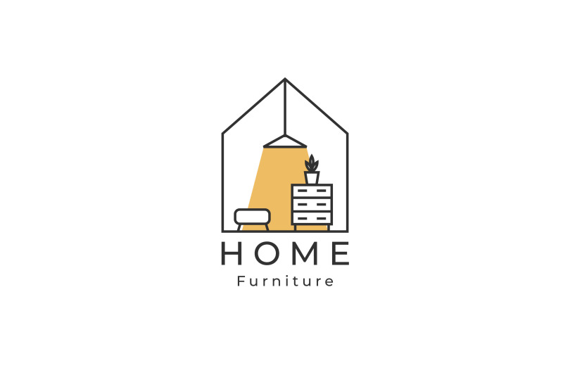 house-lamp-drawer-shelf-home-furniture-logo-design-inspiration