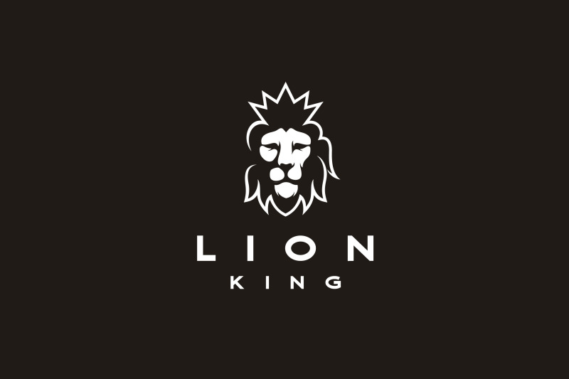 elegant-lion-head-with-crown-logo-design