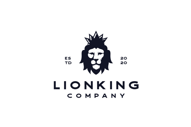 lion-head-with-crown-logo-design