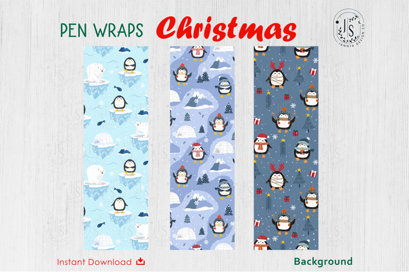 christmas-penguin-pen-wraps-file-set