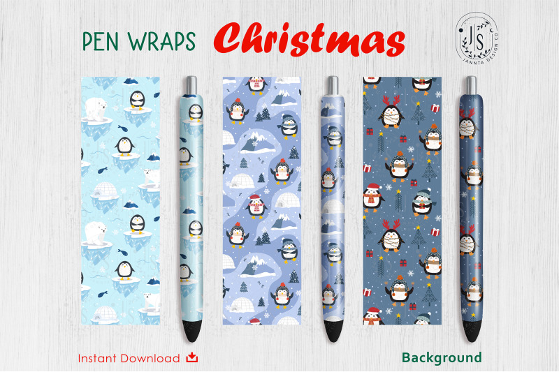 christmas-penguin-pen-wraps-file-set