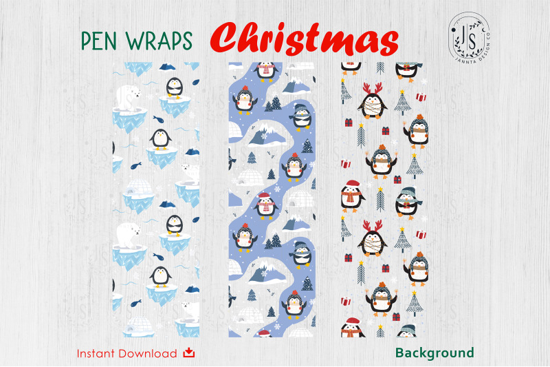 christmas-penguin-pen-wraps-file-set