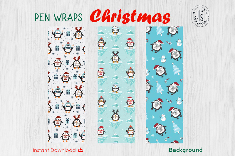 christmas-penguin-pen-wraps-file-set