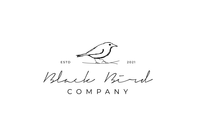 vintage-retro-hand-drawn-bird-silhouette-logo-design