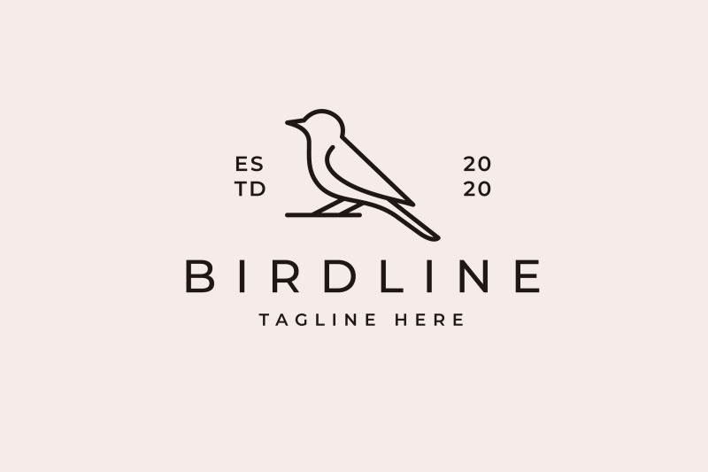 vintage-retro-hipster-bird-monoline-logo-design