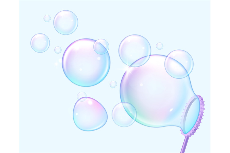 soap-bubbles-blowing-realistic-flying-rainbow-reflective-spheres-and