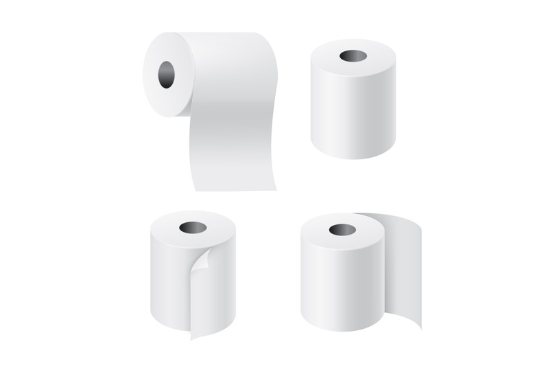 realistic-rolls-paper-3d-toilet-tissues-with-unwound-pieces-hygiene