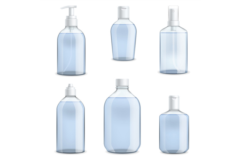 bottles-hand-sanitizer-transparent-templates-realistic-set-3d-plasti