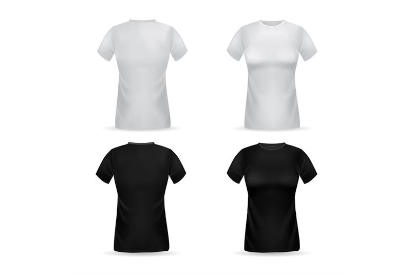 t-shirt-realistic-female-top-garment-3d-black-or-white-women-clothes