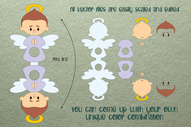 christmas-angel-boy-ornament-candy-holder-template-svg