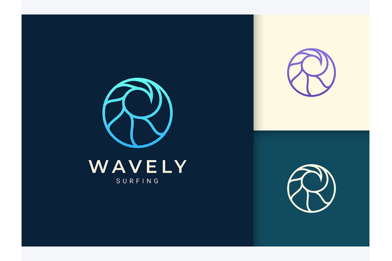 circle-ocean-wave-logo-template