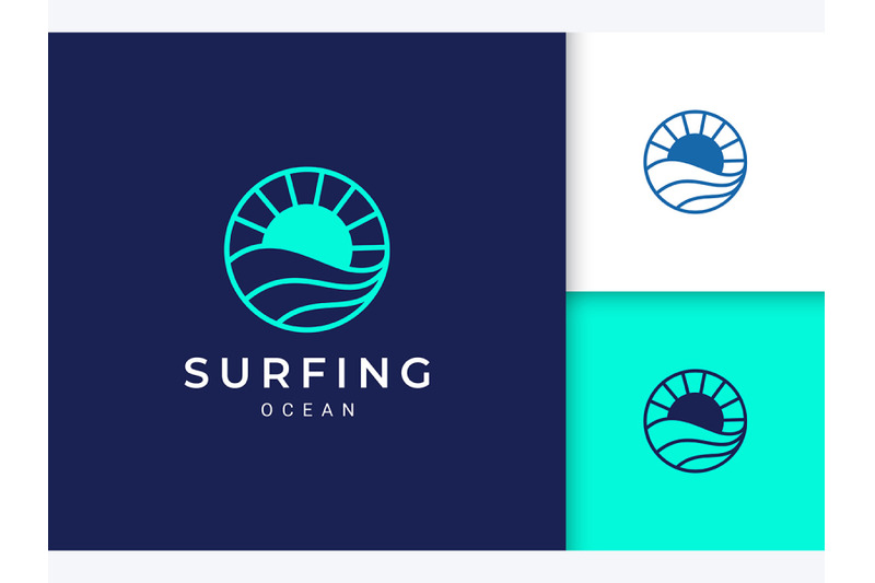 ocean-and-sun-logo-template