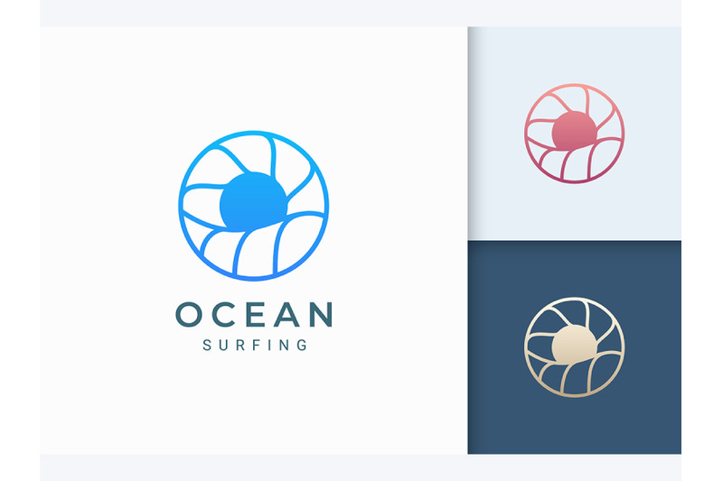 circle-sea-wave-logo-template