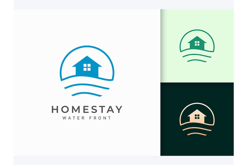 simple-line-beach-resort-logo-template