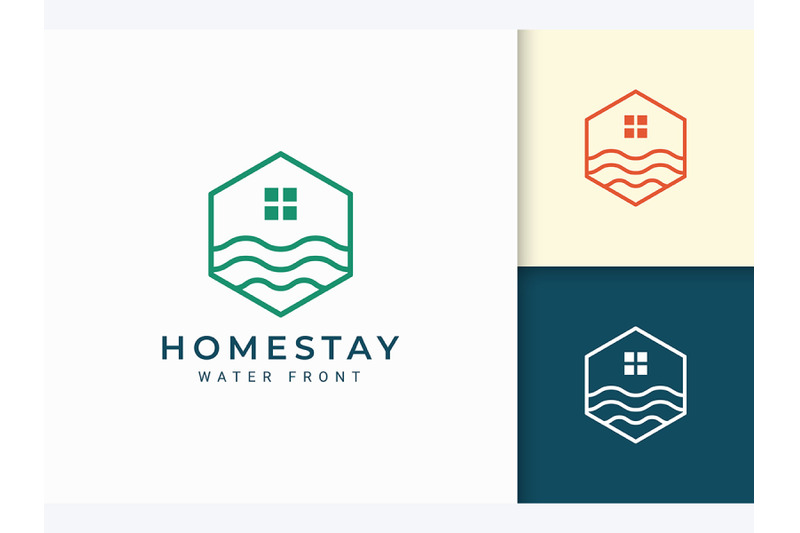 hexagon-ocean-wave-logo-template