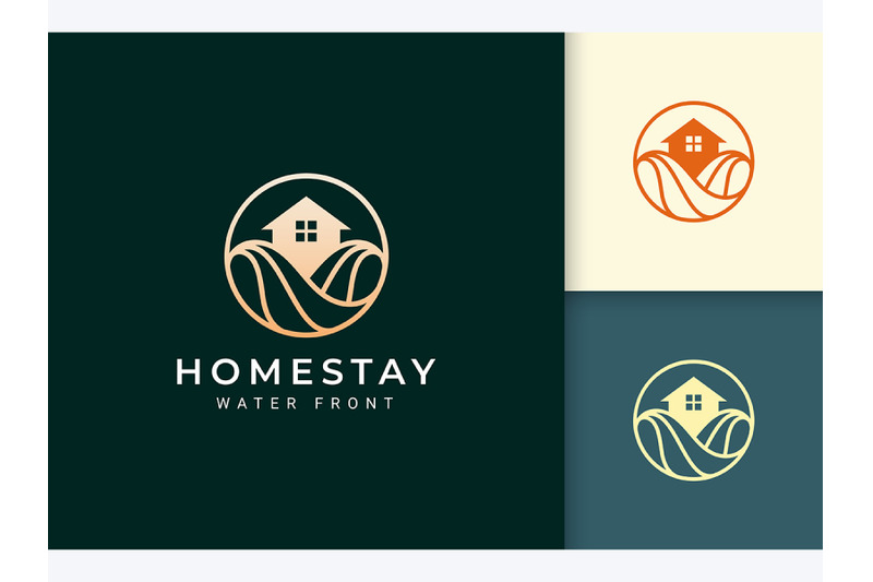 luxury-resort-ocean-wave-logo-template