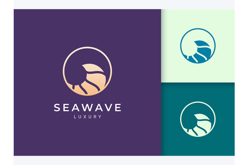 luxury-circle-ocean-wave-logo-template